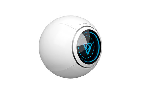 Floating minimal robot, future technology, 3D illustration, not AI generatedの写真素材