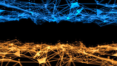 Plexus structure evolving in organic motion, 4k illustration, not AI generatedの写真素材