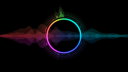 Music equalizer, hologram audio spectrum, 4k illustration, not AI generatedの写真素材
