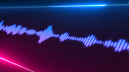 Music equalizer, hologram audio spectrum, 4k footage, not AI generatedの写真素材
