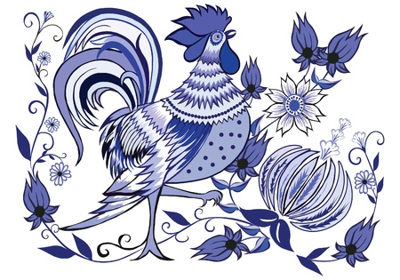 decorative floral pattern is a postcard with flowers and birdsのイラスト素材