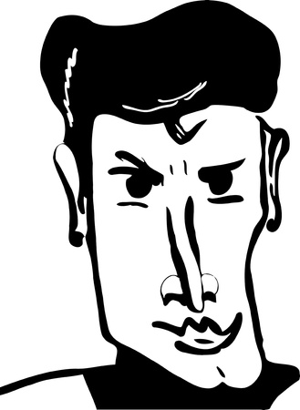 black and white image of a manのイラスト素材