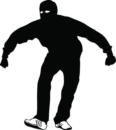 black and white drawing of a man who became a poseのイラスト素材