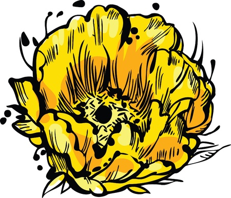 a beautiful color picture yellow flower budのイラスト素材