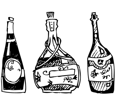 image of strong waters is black in-bottleのイラスト素材