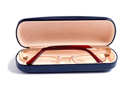glasses of gold color and case to them