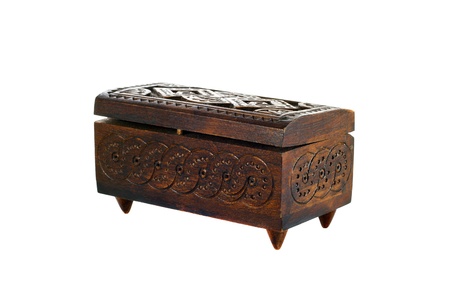 a wooden box for female ornaments and jewelryの写真素材