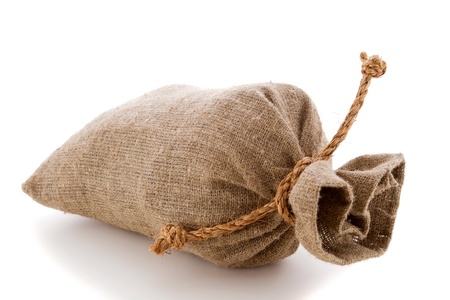 image of burlap sack the tied