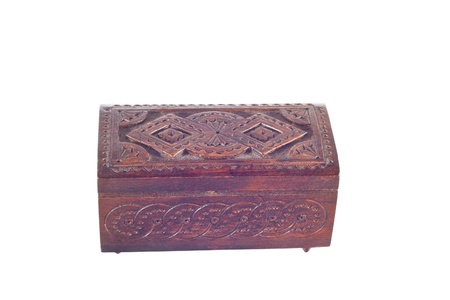 wooden box for female ornaments and jewelryの写真素材