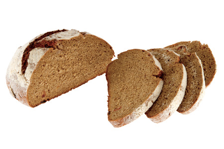 a sliced loaf of bread on a white background