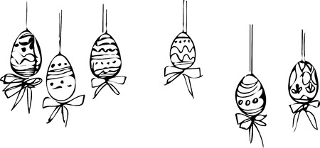 a image painted Easter eggs of different patternsのイラスト素材