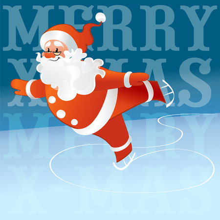 vector illustration Santa Claus with glasses skatesのイラスト素材