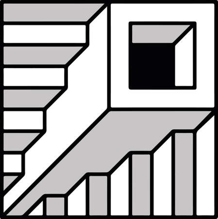 Black and white vector image of a geometric figure squareのイラスト素材