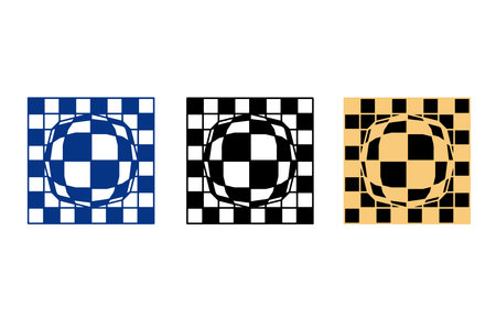 Vector image of three squares with convex spheres of spherical shapeのイラスト素材