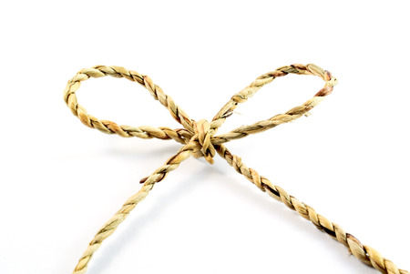 ribbon rope isolated on white backgroundの写真素材
