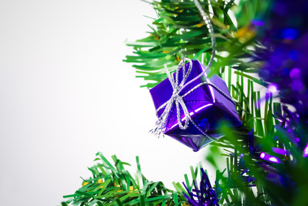 Christmas gift box with selective focusの写真素材