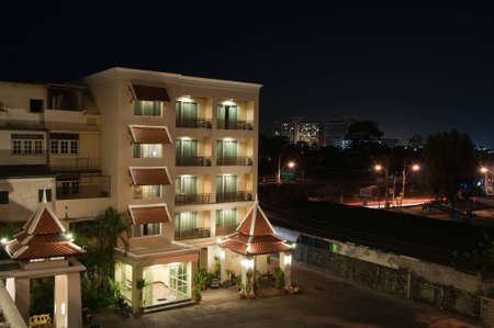 Hotel night view of Bangkok, Thailandのeditorial素材