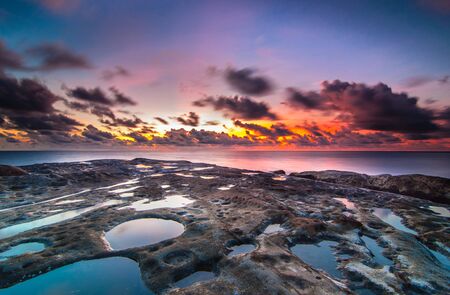 sunset at kuala penyuの写真素材