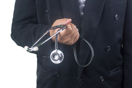 man holding stethoscopeの写真素材