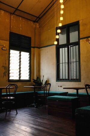 Old fashioned cafe in the city centre of Kuala Lumpur, Malaysia.の写真素材