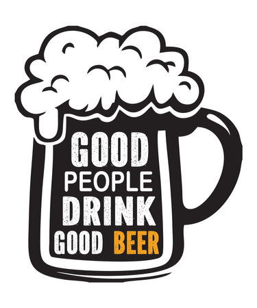good people drink good beeris a vector design for printing on various surfaces like t shirt, mug etc.のイラスト素材