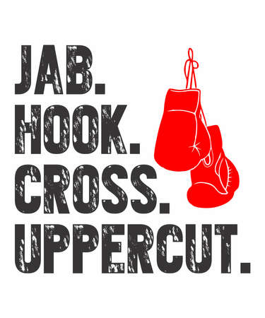 Jab Hook Cross Uppercut  is a vector design for printing on various surfaces like t shirt, mug etc.のイラスト素材