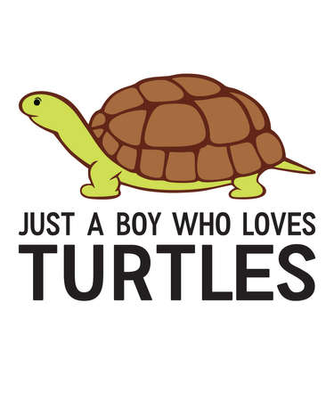 Just a Boy Who Loves Turtlesis a vector design for printing on various surfaces like t shirt, mug etc.のイラスト素材