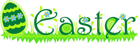 Easter sign with eggのイラスト素材