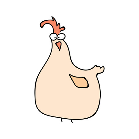Cartoon flat chicken vector illustration.のイラスト素材