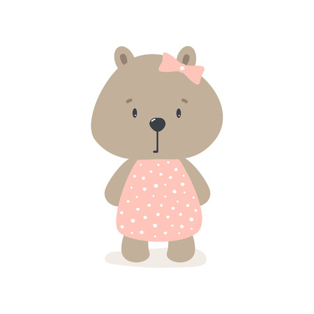 Cute card with little bear. Vector illustration.のイラスト素材
