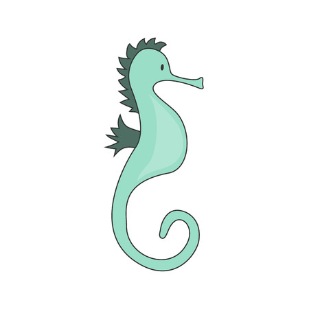 Sea horse cartoon icon. Vector illustration. Graphic design.のイラスト素材