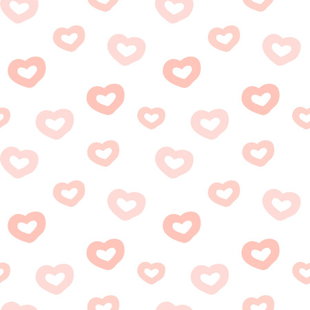 Hand drawn seamless pattern with hearts. Cute baby girl design. Vector illustration.のイラスト素材