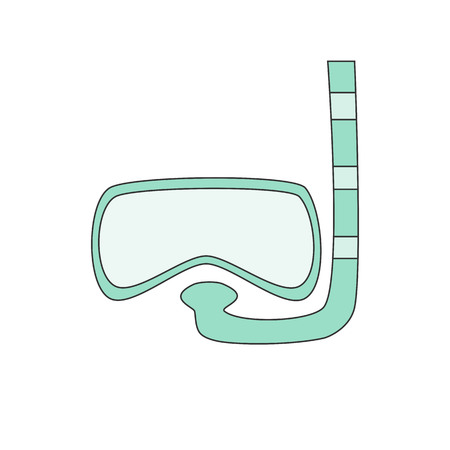 Diving Mask and Snorkel. Isolated on White Background. Swimming equipment.のイラスト素材