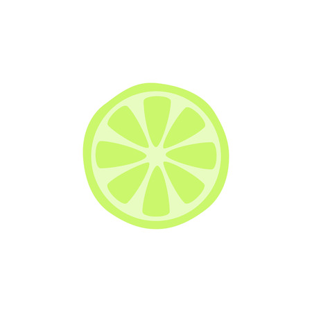 Lime lemon vector in flat style design.のイラスト素材