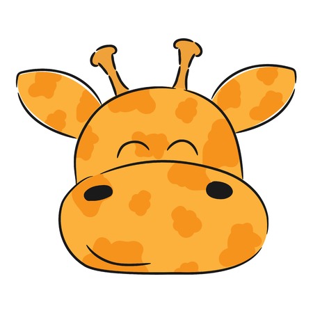 Cute giraffe print for kids. Vector illustration.のイラスト素材