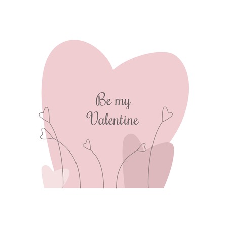 Valentine's day card. Be my Valentine text. Vector illustration.のイラスト素材