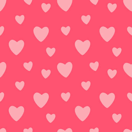 Seamless pattern with hearts on pink background. Vector illustration.のイラスト素材
