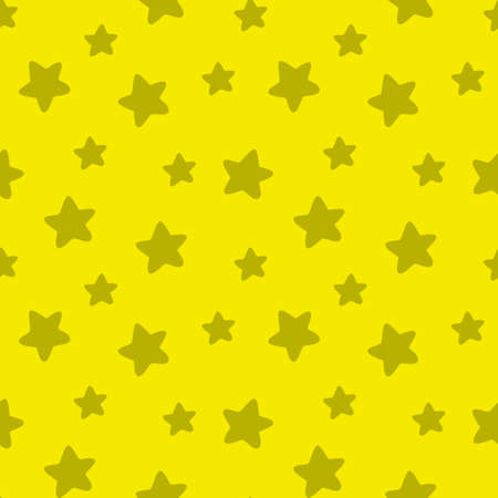 Seamless pattern with stars on yellow background. Vector illustration. Concept kids holiday print, card, invite.のイラスト素材
