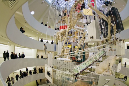 New York, USA - November 22, 2011 - Maurizio Cattelan exhibit at Guggenheim museum in New Yorkのeditorial素材