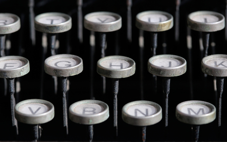 Barcelona, Spain - November 10, 2016 - Detail on ancient typewriter keysのeditorial素材