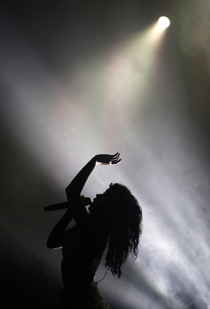 Barcelona, Spain - June 12, 2014 - Britains FKA twigs performs live during Sonar advanced music and...