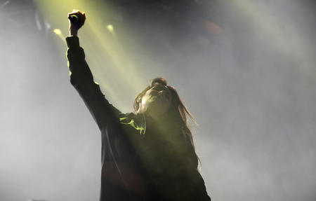 Calvia, Mallorca, Spain. May 12th, 2017. Spanish rap singer Mala rodriguez performs live during Mallorca Live Festival in the Spanish island of Majorca.のeditorial素材