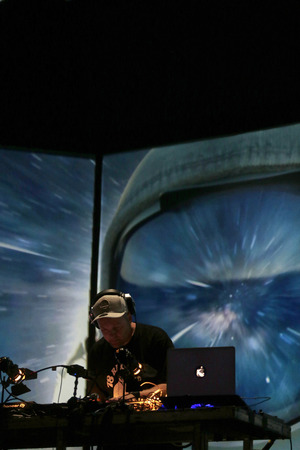 Barcelona, Spain - June 15, 2017 - American dj and composer Dj Shadow plays live at Sonar advanced music and arts festival.のeditorial素材