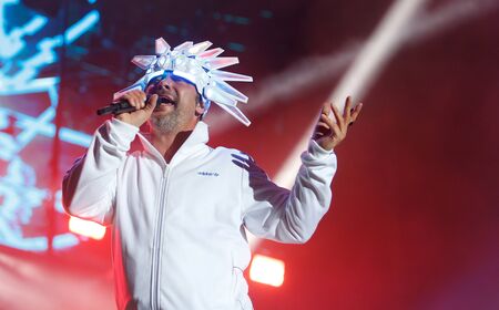 Calvia, Mallorca / Spain - May 11, 2019: Jamiroquai performs live during the Mallorca live festival in Magaluf, Calvia in the Spanish island of Mallorca.のeditorial素材