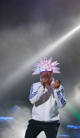 Calvia, Mallorca / Spain - May 11, 2019: Jamiroquai performs live during the Mallorca live festival in Magaluf, Calvia in the Spanish island of Mallorca.のeditorial素材