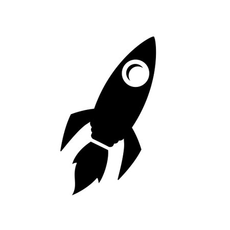 space rocket launch model icon and flame. logo or bannerのイラスト素材