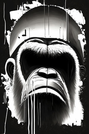 Gorilla Grunge Illustration. Vector Illustration.の写真素材