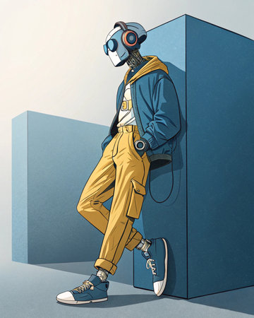 Cartoon illustration of a manの写真素材
