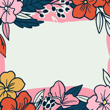 Floral frame with place for your text. Vector Illustration.のイラスト素材