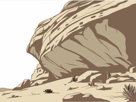 Rocky desert landscape. Vector illustration, eps10, no transparencyのイラスト素材